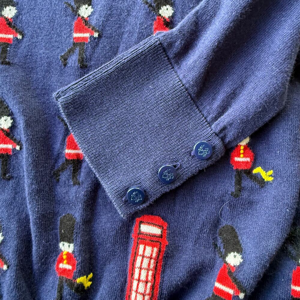 Talbots Navy Blue English Guards Crewneck navy blue lite sweater size S - Picture 8 of 10